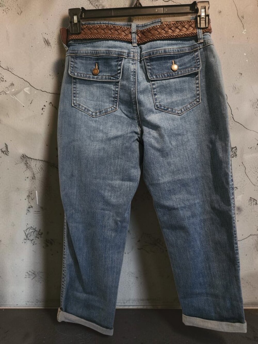 One5One Denim Crop Jeans with Braided Belt – Size 6 – NWT - Picture 2 of 14